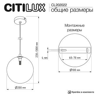 Светильник 20 см, Citilux ORTON CL202022, черный