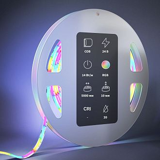Светодиодная лента Ultra 24В COB 14Вт/м RGB 5м IP 20 201217 Maytoni Technical, цена за метр, катушкой по 5 м