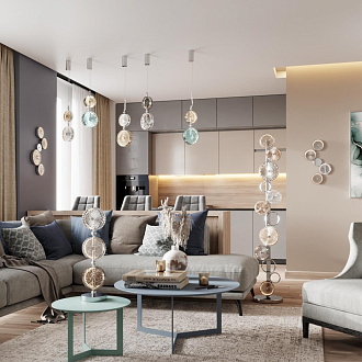 Светодиодный светильник 170 см, 68W, 4000K, Odeon Light CARAMELLA 5416/68FL, хром