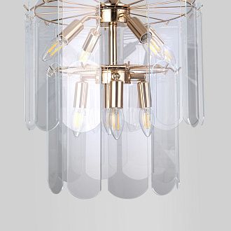 Подвесной светильник 42*42*47,5-150 см, 8*E14*40W, Eurosvet Claire 60170/8, золото, a069011