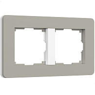 W0023067 Рамка на 2 поста Split, дымчатыйбелый, soft-touch Werkel, 4690389206061