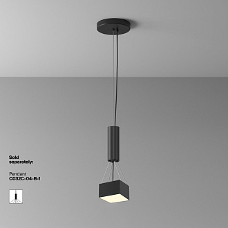 Накладной светильник 12*12*6 см, LED, 12W, 3000К, Maytoni Technical Zon C032CL-12W3K-SQ-B черный
