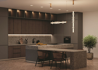 Подвесной светильник 98*16*39,5*137,5 см, LED*39W, 3000 К, Cosmo MOD210PL-L39BS3K Maytoni, Латунь