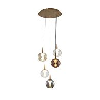Люстра подвесная 35*211,2 см, 5*LED*5W, 3000K, Mantra Andromeda MAN8932+5PL (8938-8941), золотой