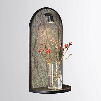 Настенный светильник 3W, 3000K, Odeon Light 7176/3WL, черный-мрамор зеленый