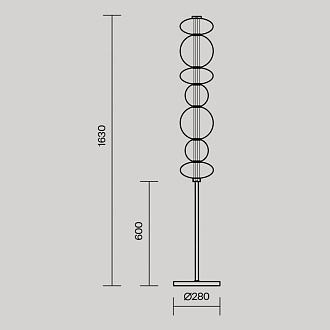 Торшер 28*163 см, LED, 40W, 3000К, Maytoni Futuro MOD307FL-L40B3K черный