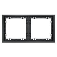 Рамка пластиковая Voltum S70 на 2 поста, графит пластик Soft touch VLS100207