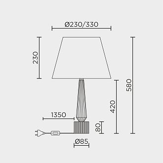Настольный светильник 33*57 см, 1*Е27 MODELUX ML.5508.01TL CR хром