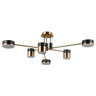 Люстра 80*80*26 см, 6*LED*36W, 3000K Gerhort G61420/6BRS+MBK MBK+BRS, Бронза;Черный матовый
