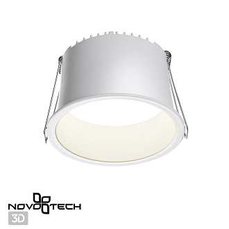 LED светильник 10 см, 12W, 4000K, Novotech Tran 358901, белый, вр 8,8 см