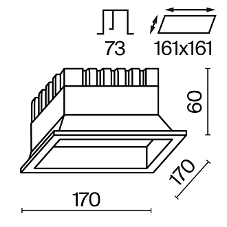Светильник 17 см, 24W, 3000-6000K, DL056-24W3-4-6K-W, белый, вр 16,1*16,1 см