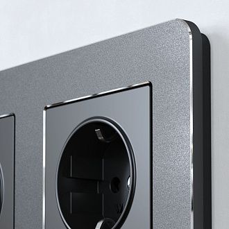 W0032608 Рамка на 3 поста Platinum, черный алюминий Werkel, 4690389184482