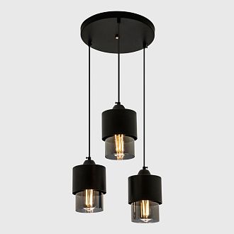Подвесной светильник 34*34*80 см, Е 27 3x60W, Чёрный, Дымчатый MODEMODERN MD.0650.3R
