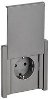 Розетка с з/к/ш с кр. в/к 16А IP44 FP521 стальной IEK FORTE&PIANO, FP-R16-16-44-K46