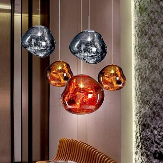 Подвесной светильник Tom Dixon Melt Pendant Silver D38 40*40*40 см, 1*E14*40W, ImperiumLoft 40.2599, Серебристый