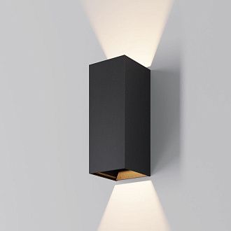 Уличный настенный светильник 17 см, 10W, 3000K, Maytoni Drape O525WL-L10B3K, черный
