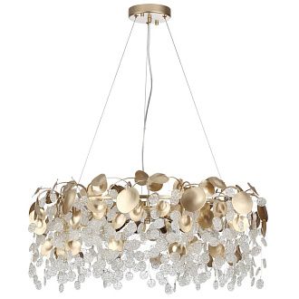 Люстра *70*63,5-133,5 см, 10*E14*40W, Odeon Light COINS 5104/10, золотистый/стекло