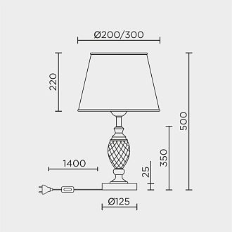Настольный светильник 30*49 см, 1*Е27 MODELUX ML.5504.01TL GD золото