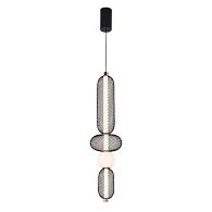 Подвес 22*22*223 см, 4*LED*19W, 3000K Gerhort G52190/4C BK+GD BK+WT, Черный;Золото