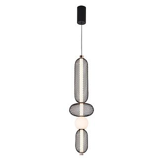 Подвес 22*22*223 см, 4*LED*19W, 3000K Gerhort G52190/4C BK+GD BK+WT, Черный;Золото