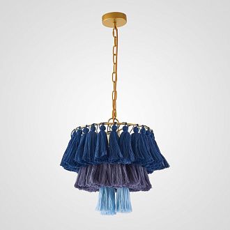 Подвесной светильник TASSEL Синий 30*30*35 см, 1*E27*60W, ImperiumLoft TASSEL01, Латунь