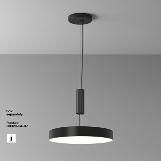 Накладной светильник 40*40*6 см, LED, 45W, 4000К, Maytoni Technical Zon C032CL-45W4K-RD-B черный