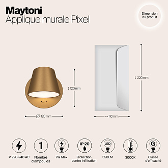 Светильник 12 см, Maytoni MOD421WL-L6BS3K, золото