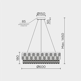Люстра 60 см, 9*Е14*40W, Modelux  ML.7039.600 GD, Золото