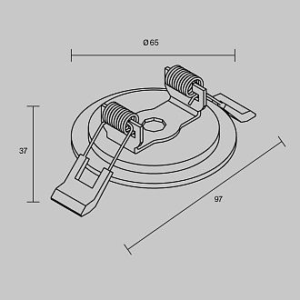 Встраиваемая потолочная чаша для подвесных шинопроводов *9,7*-3,7 см, Maytoni Technical Accessories for tracks Arity TRA233RCB-B, Черный