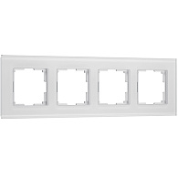 W0043101 Рамка на 4 поста Senso, белый, стекло soft-touch Werkel, 4690389200458