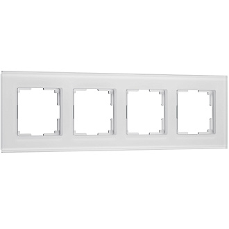W0043101 Рамка на 4 поста Senso, белый, стекло soft-touch Werkel, 4690389200458