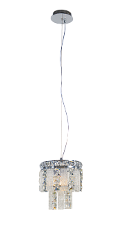 Люстра Ø200 x H250(1250), мм, 1*40W, CHROME+CL (Хром + Прозрачный Хрусталь) NewRgy 2894R/1 CHROME+CLEAR