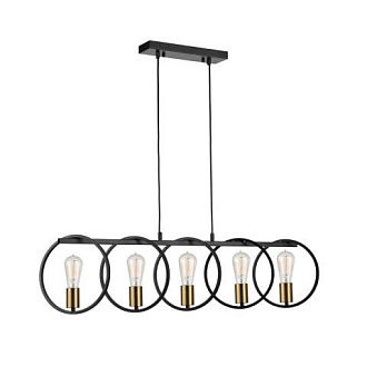 Подвесной светильник 24*106*106 см, 5*E27 черный, золото Vele Luce Liberty VL6302P05