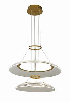 Люстра Ø600 (400) x H1200, мм, 136W 3000-6500K, GOLD (Золото) NewRgy 3331/600+400 GOLD