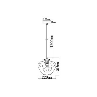 Подвесной светильник  22*144 см, 1*E27 черный, бронза Vele Luce Alieno VL5352P21