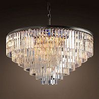 Подвесная люстра RH 1920s Odeon Clear Glass Fringe Chandelier D110 110*11*90 см, 33*E14*40W, ImperiumLoft 40.292, Чёрный