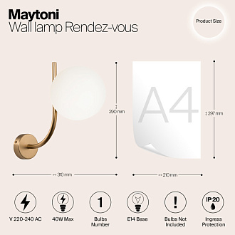 Бра Maytoni Rendez-vous MOD109WL-01BS, латунь