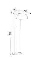 Садово-парковый светильник 23,8*16,2*65 см, LED, 12W, 3000К, Maytoni SHARE O443FL-L12GF3K серый