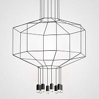 Подвесной светильник Via Wireflow polyhedral 0299 Octagonal 85*85*500 см, 8*G9*20W, ImperiumLoft Via01, Чёрный