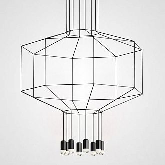 Подвесной светильник Via Wireflow polyhedral 0299 Octagonal 85*85*500 см, 8*G9*20W, ImperiumLoft Via01, Чёрный