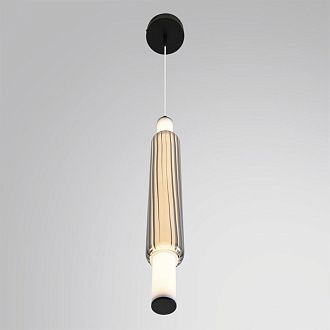 Бра/подвес 12*13,5*-209 см, 1*LED*15W, 4000K, Lumion TRENDY 6556/15WCL, черный, дымчатый