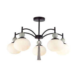 Люстра потолочная *69,5*43-43 см, 5*E14*40W, Lumion Gloriya LUM8273/5C, черный; серый
