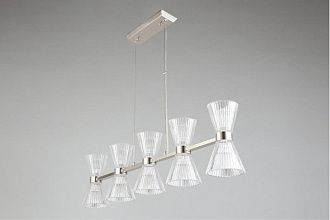 Подвесная люстра 105*14*50-180 см, 10*E14, 40W, Aployt Elinor APL.801.13.10, хром