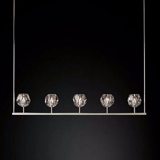 Люстра RH Boule De Cristal Linear Chandelier 5 Nickel 136*13*150 см, 5*E14*40W, ImperiumLoft 40,1221, Никель