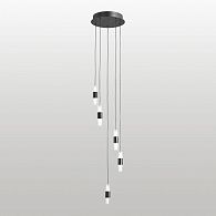 Люстра подвесная *25*80-150 см, 10*led*2W, 4000K, Lussole Hopkins LSP-7399, черный