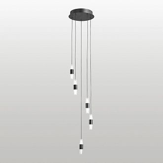 Люстра подвесная *25*80-150 см, 10*led*2W, 4000K, Lussole Hopkins LSP-7399, черный