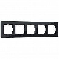 W0051108 Рамка на 5 постов Favorit, черный,стекло Werkel, 4690389160110