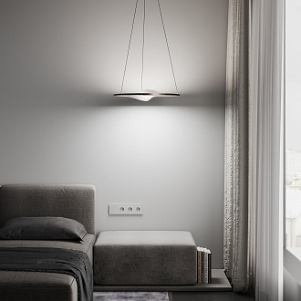 Подвесной светильник 59,5*59,5*150 см, LED*30W, 4000K, Eurosvet Occhio 40027/1 LED, серый;черный, a069309