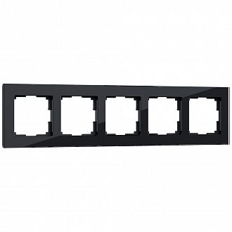 W0051108 Рамка на 5 постов Favorit, черный,стекло Werkel, 4690389160110