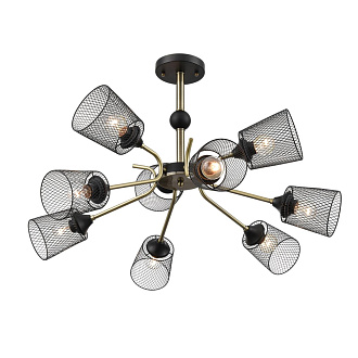 Люстра потолочная 73*44 см, 9*E27 Lumion Abris 8191/9C черный, античная бронза